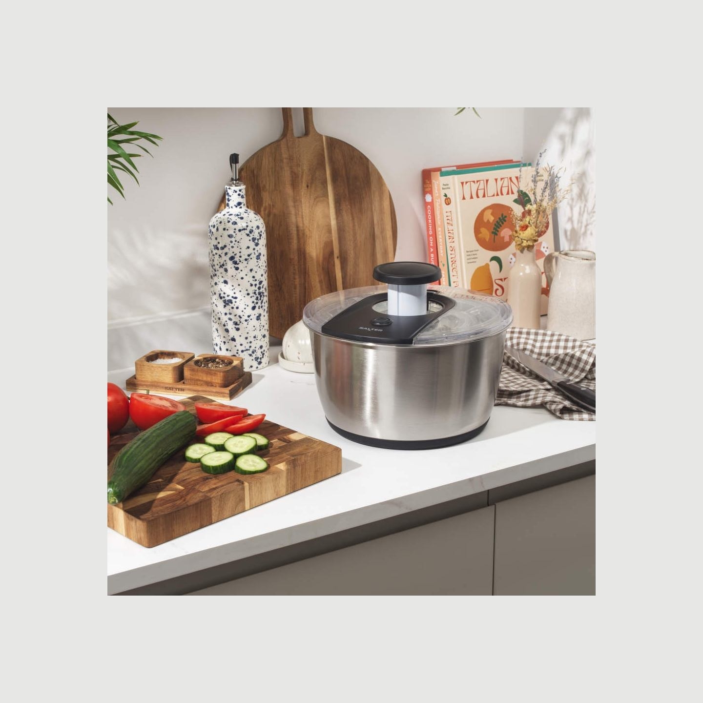 Salter BW14097 Salad Spinner 6L, Silver