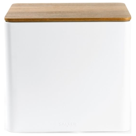Salter BW128991W Toronto Bread Bin, White/Wooden