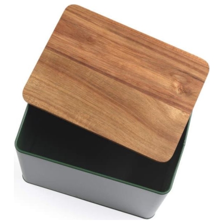 Salter BW12899G Toronto Bread Bin, Green/Wooden