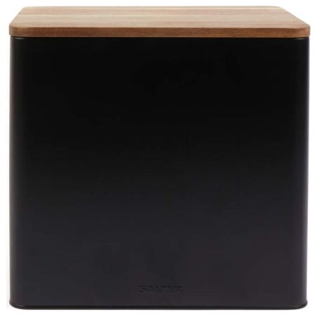 Salter BW128991 Toronto Bread Bin, Black/Wooden
