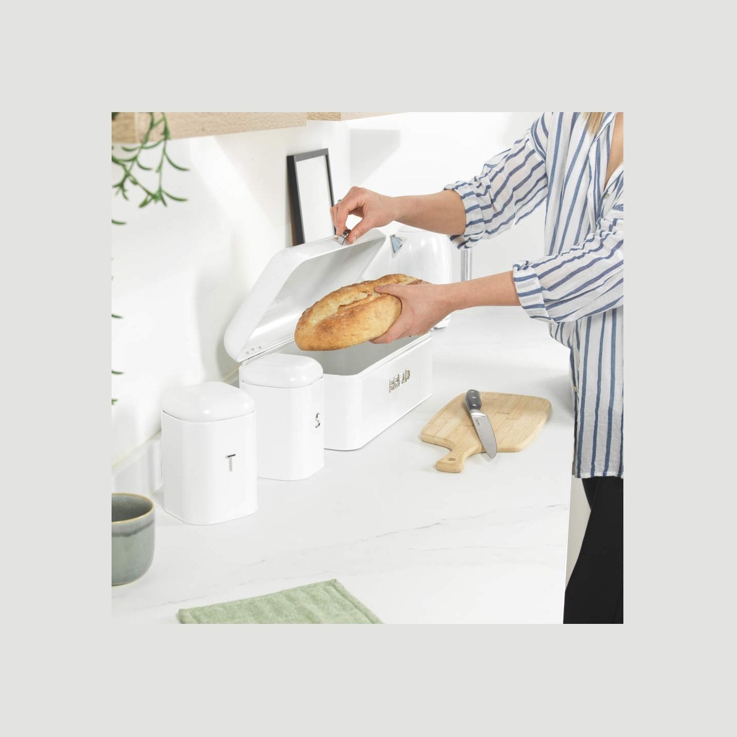 Salter BW14044EU7 Boston Bread Bin, Ice White