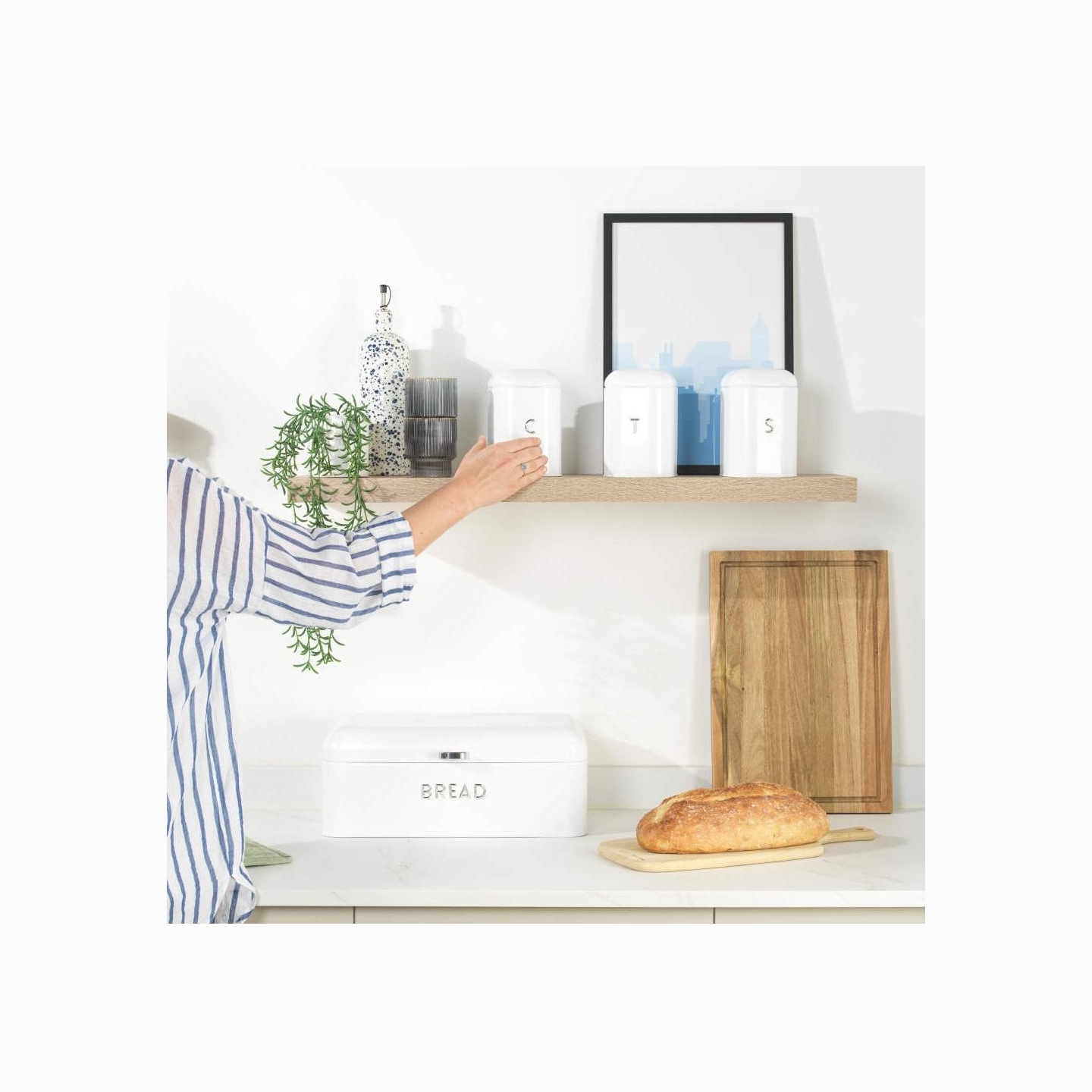 Salter BW14044EU7 Boston Bread Bin, Ice White