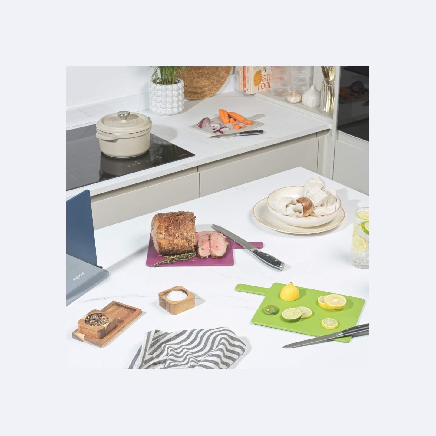 Salter BW047683EU7 Multicoloured 4-Piece Chopping Board Set