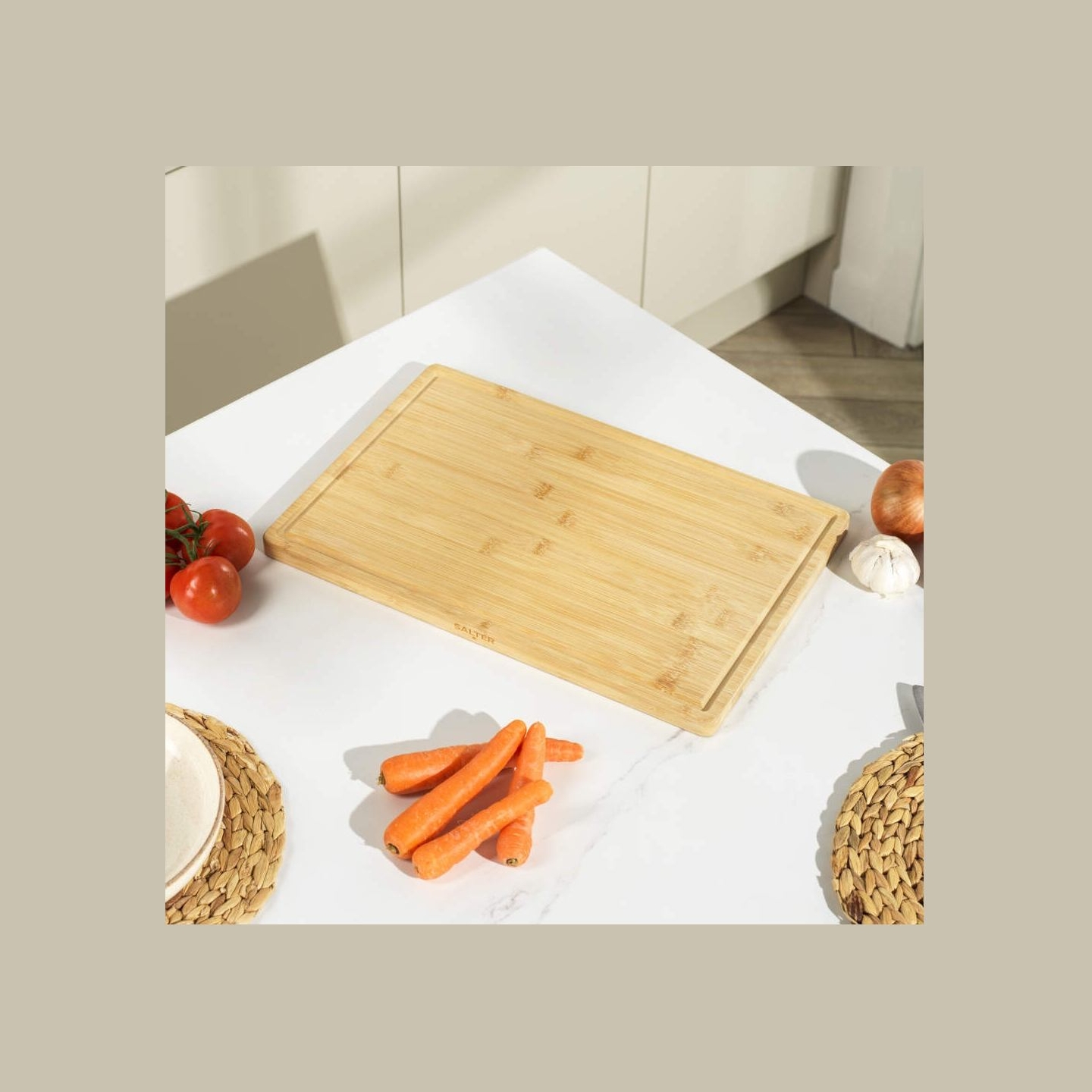 Salter BW14109 Simple Prep Bamboo Chopping Board 45 x 30 cm