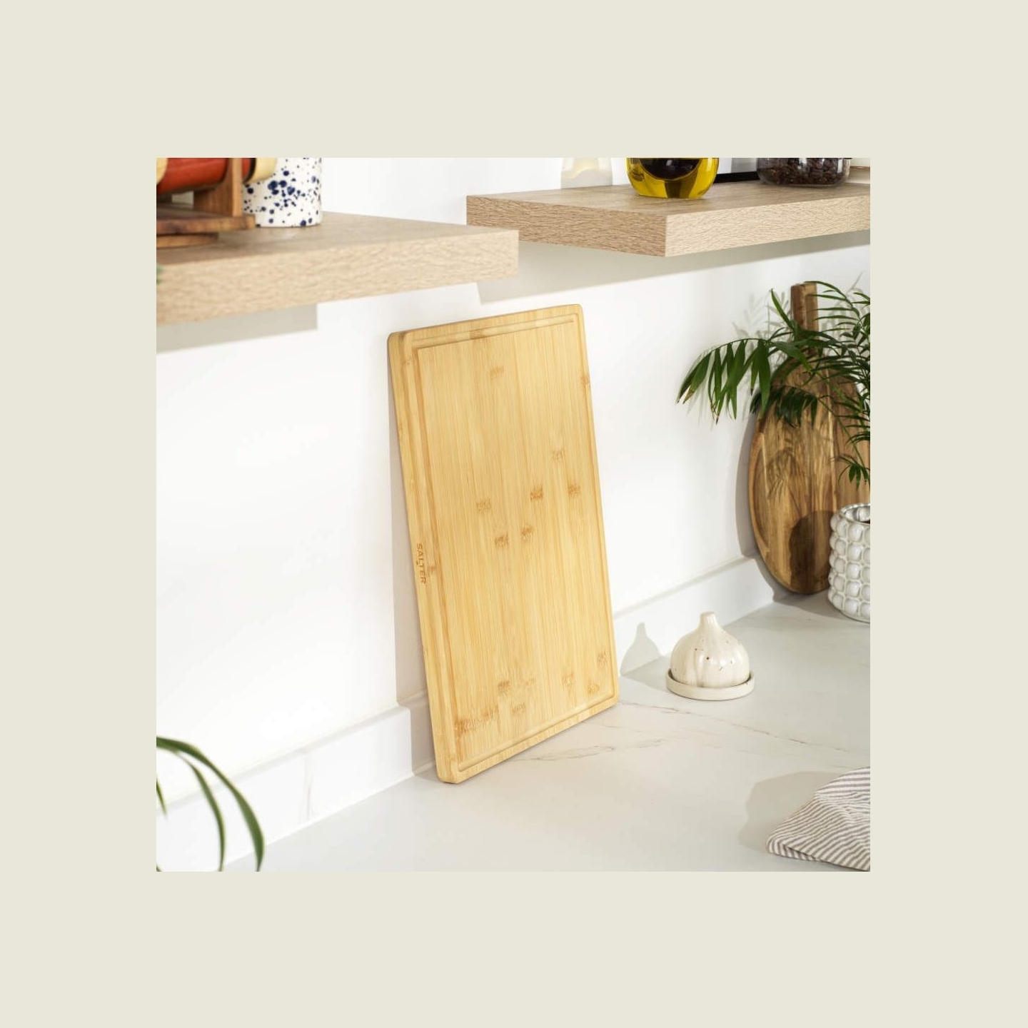 Salter BW14109 Simple Prep Bamboo Chopping Board 45 x 30 cm