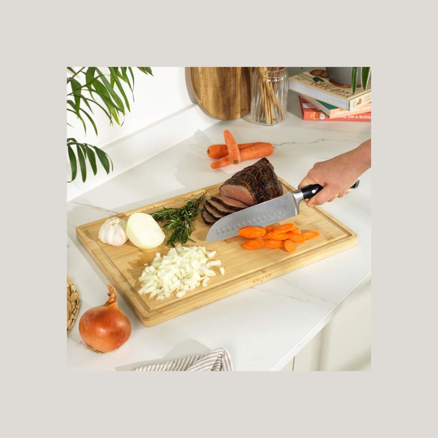 Salter BW14109 Simple Prep Bamboo Chopping Board 45 x 30 cm