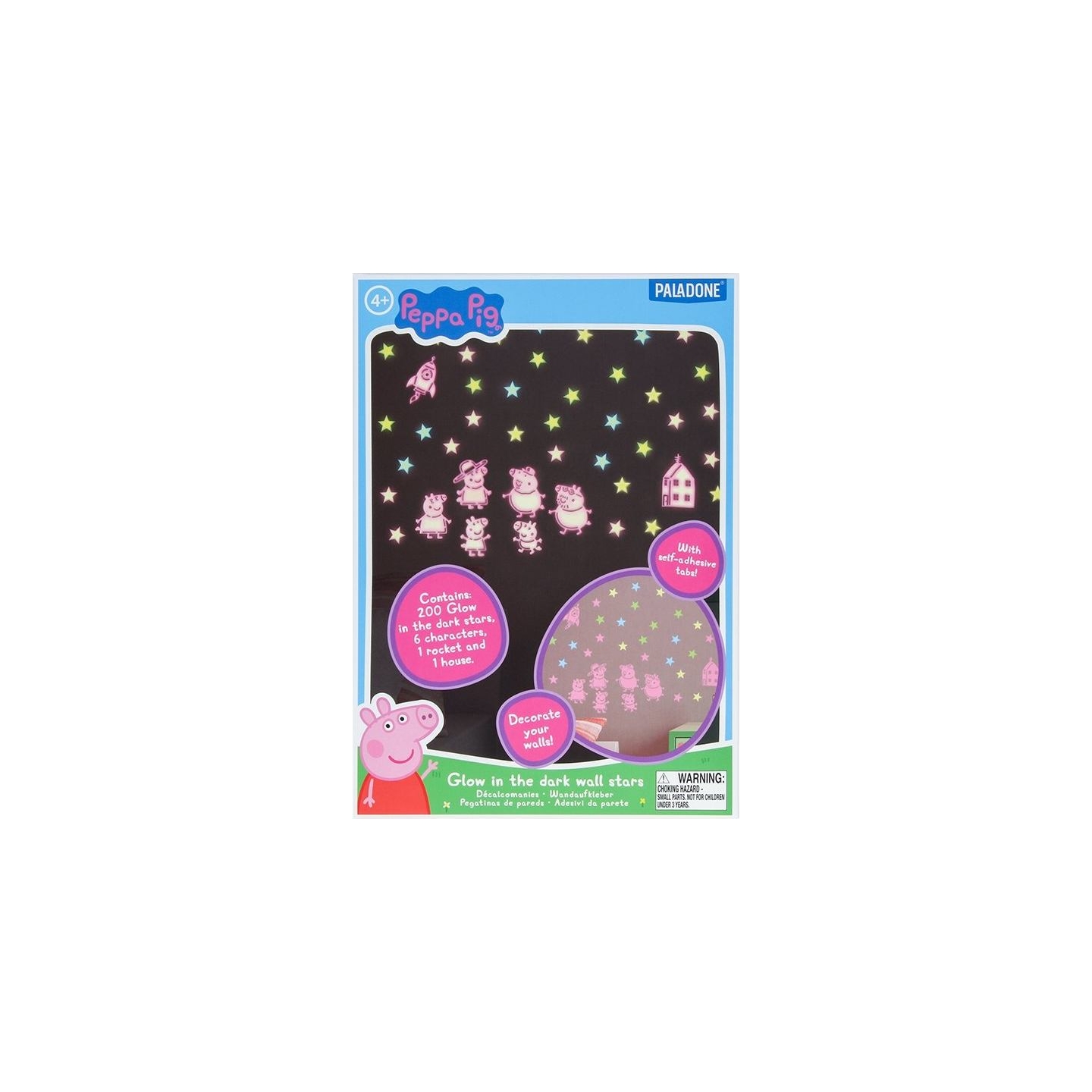 Paladone Peppa Pig Glow in the Dark Wall Decal Stars