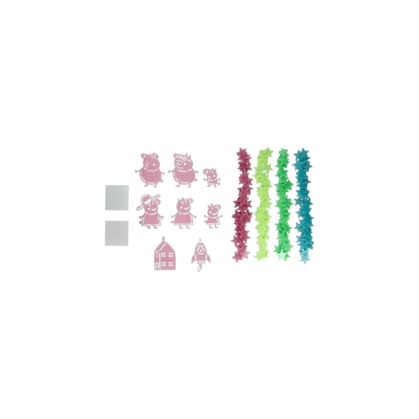 Paladone Peppa Pig Glow in the Dark Wall Decal Stars