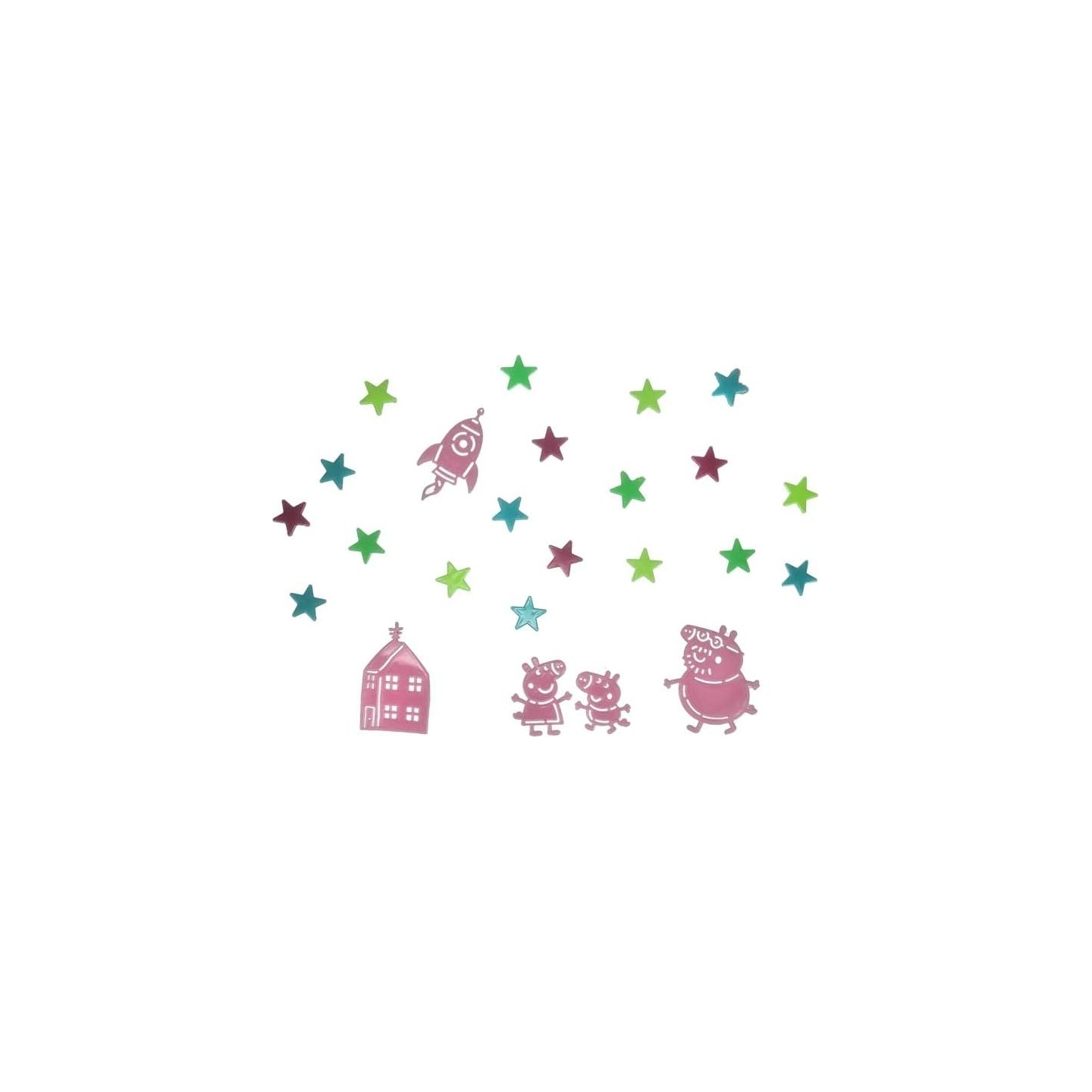 Paladone Peppa Pig Glow in the Dark Wall Decal Stars