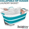 Beldray LA072979TQFEU7 Collapsible Hip Hugger Laundry Basket 37 L, White/Mint