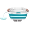 Beldray LA072979TQFEU7 Collapsible Hip Hugger Laundry Basket 37 L, White/Mint