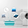 Beldray LA072979TQFEU7 Collapsible Hip Hugger Laundry Basket 37 L, White/Mint