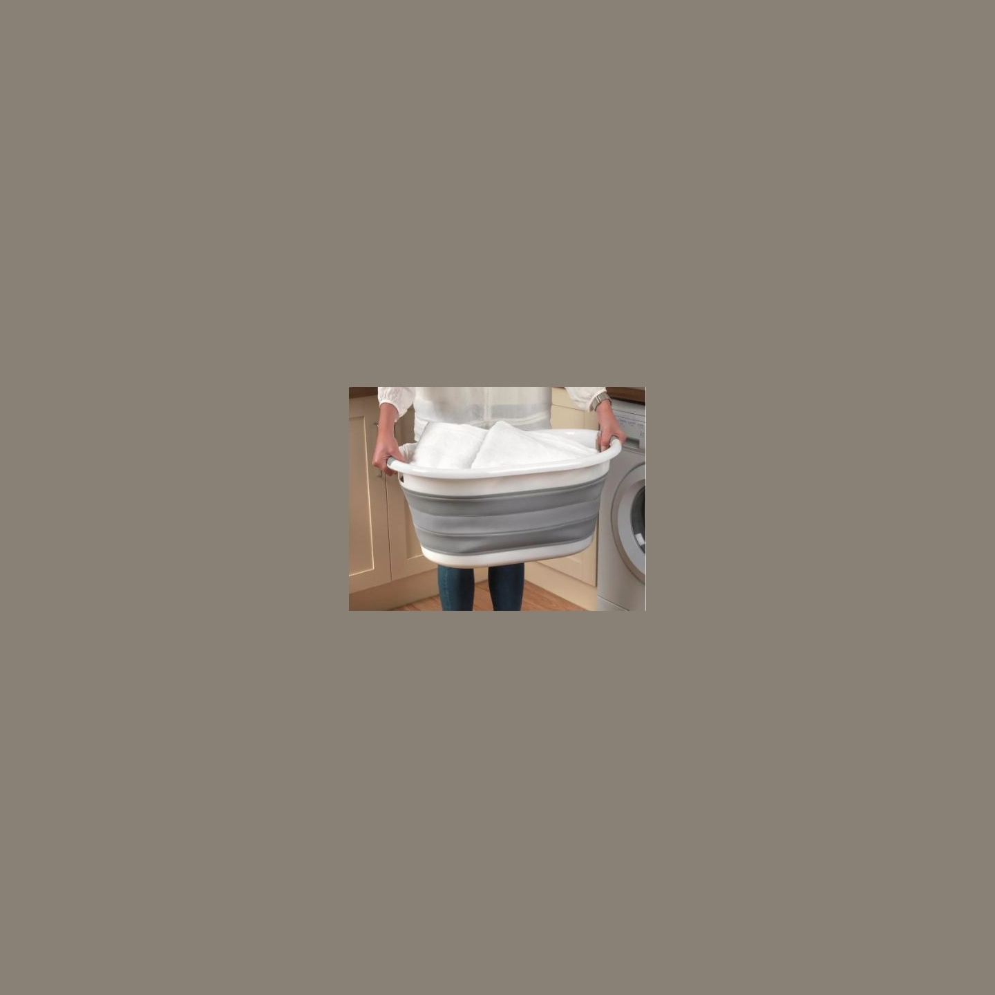 Beldray LA034816FPEU7 Collapsible Laundry Basket 28L White/Grey