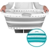 Beldray LA072979PGRYFEU7 Collapsible Hip Hugger Laundry Basket 37L, White/Grey