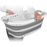 Beldray LA072979PGRYFEU7 Collapsible Hip Hugger Laundry Basket 37L, White/Grey