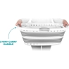 Beldray LA072979PGRYFEU7 Collapsible Hip Hugger Laundry Basket 37L, White/Grey