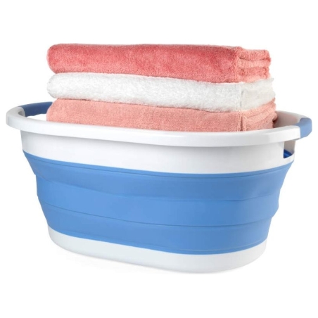 Beldray LA034816CRNFPEU7  Collapsible Laundry Basket  28L White/Blue