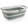 Beldray LA072979GRNFEU7 Collapsible Hip Hugger Laundry Basket  37 L, White/Grey