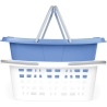 Beldray LA030450CRNFPEU7  Set Of Two Laundry Baskets 2 x 26L, White/Blue