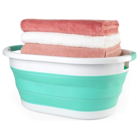 Beldray LA034816MNTFPEU7 Collapsible Laundry Basket 28L White/Mint