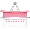 Beldray LA030450PNKFPEU7  Set Of Two Laundry Baskets 2 x 26L, White/Pink