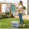 Beldray LA00000152EU7  40L Collapsible Laundry Basket, White/Blue