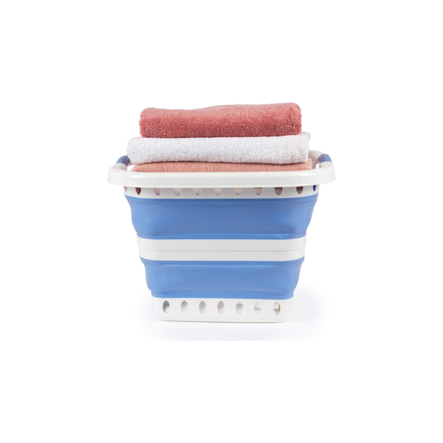 Beldray LA00000152EU7  40L Collapsible Laundry Basket, White/Blue