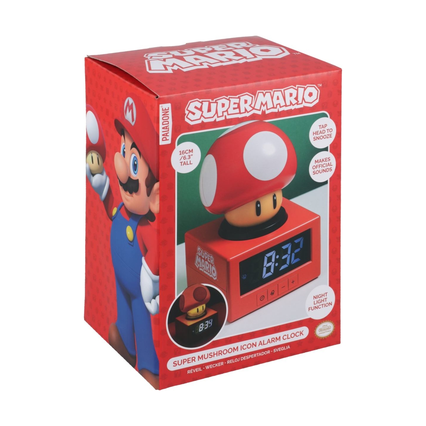 Paladone Super Mario Super Mushroom Icon Alarm Clock