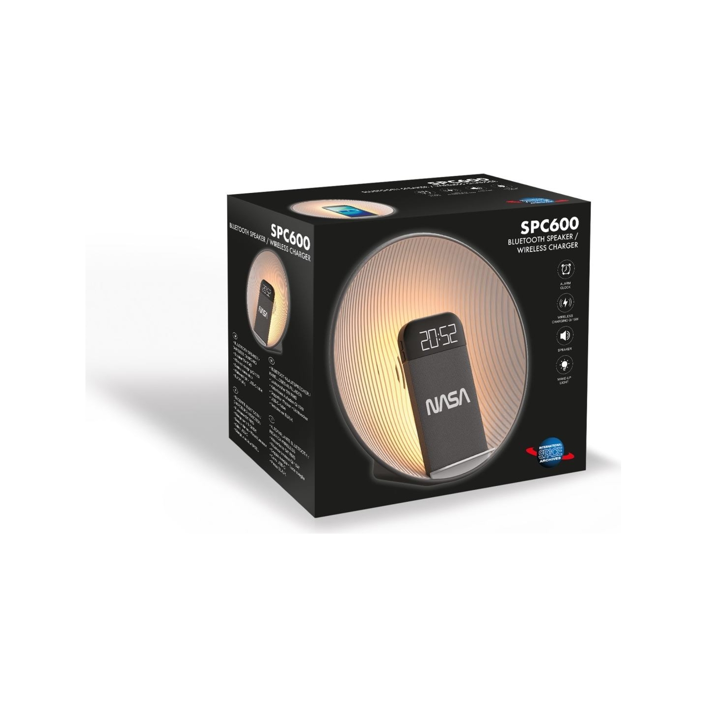 Nasa SPC600  Bluetooth Speaker/ Alarm Clock/ Wireless Charger