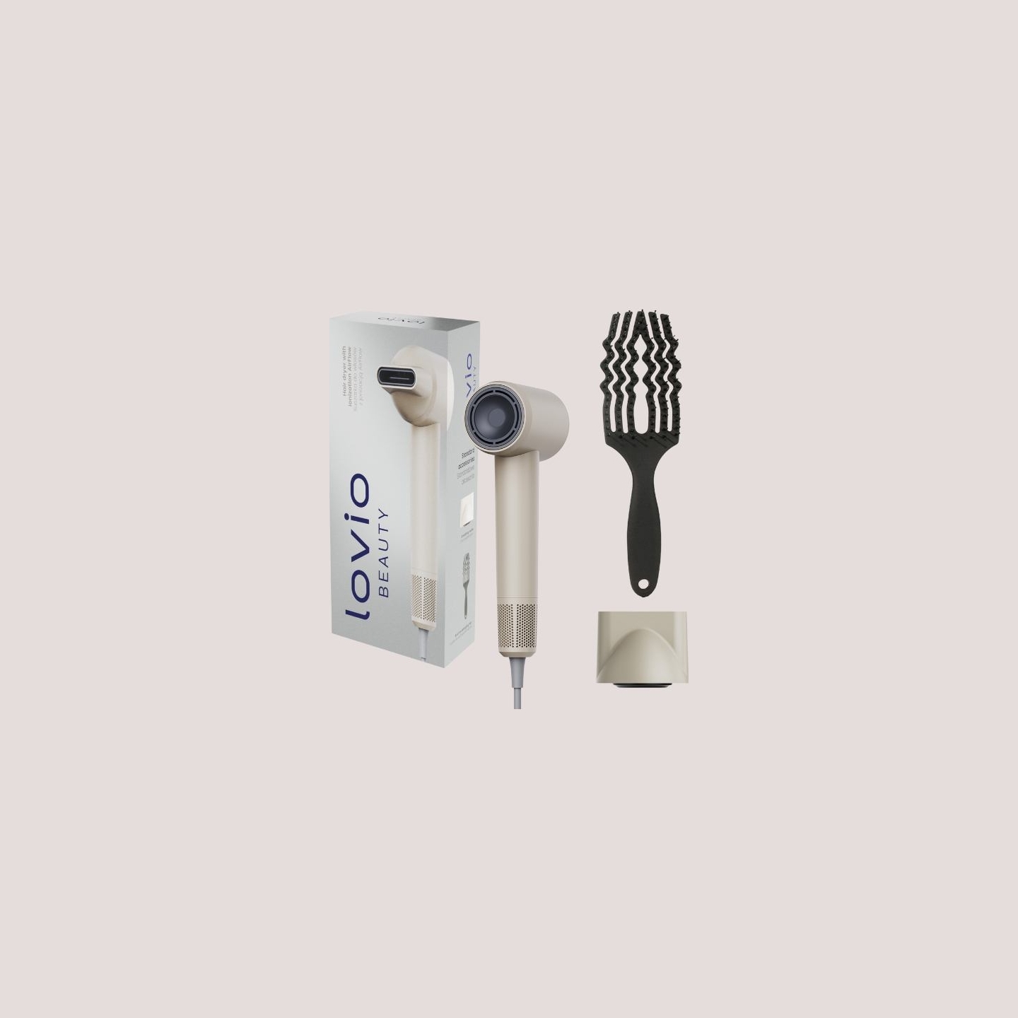 Lovio LVHD001BE Hair Dryer With Ionization AirFlow