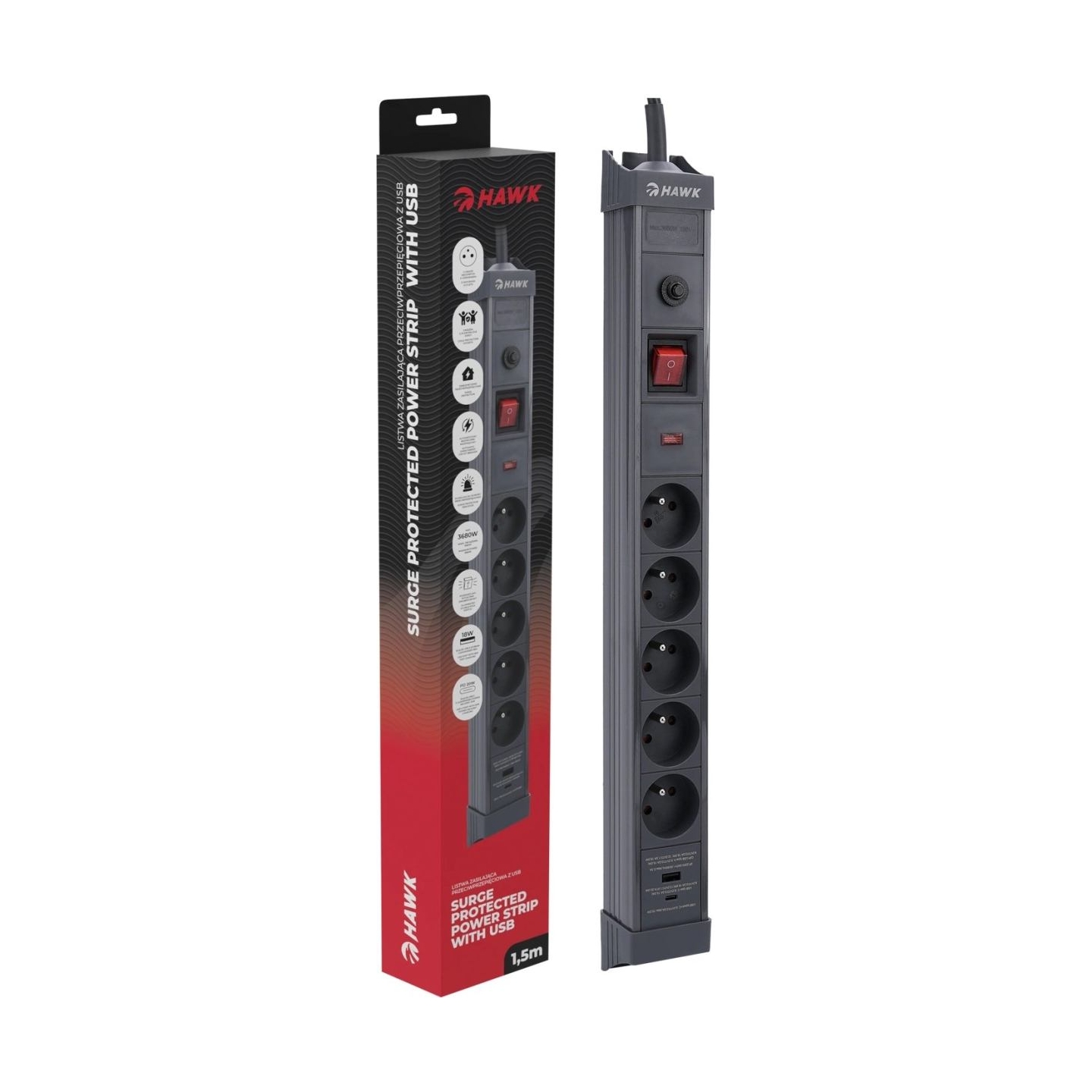 Hawk HWPS501GY 1,5m