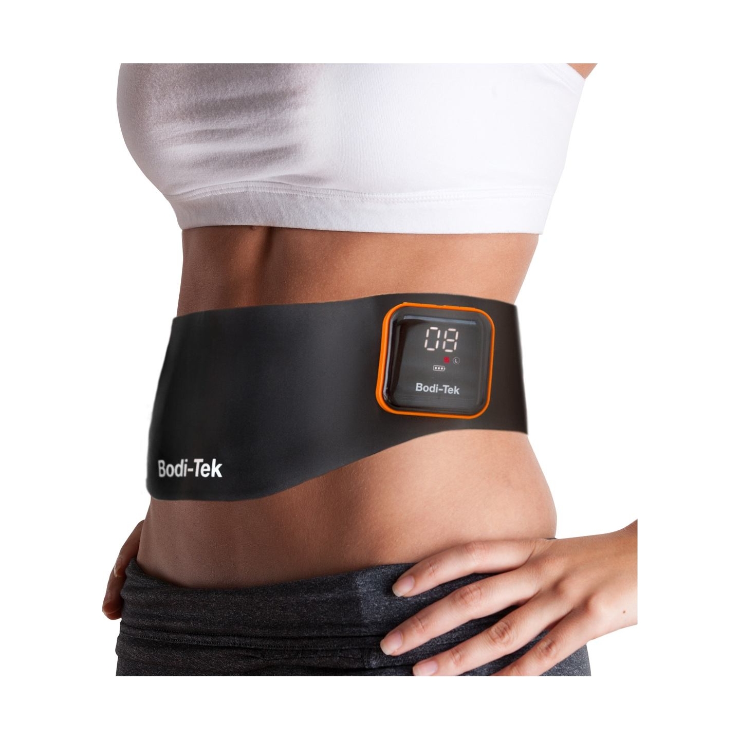 Bodi-Tek Ab & Back Muscle Strengthener With Heat, Black/Orange