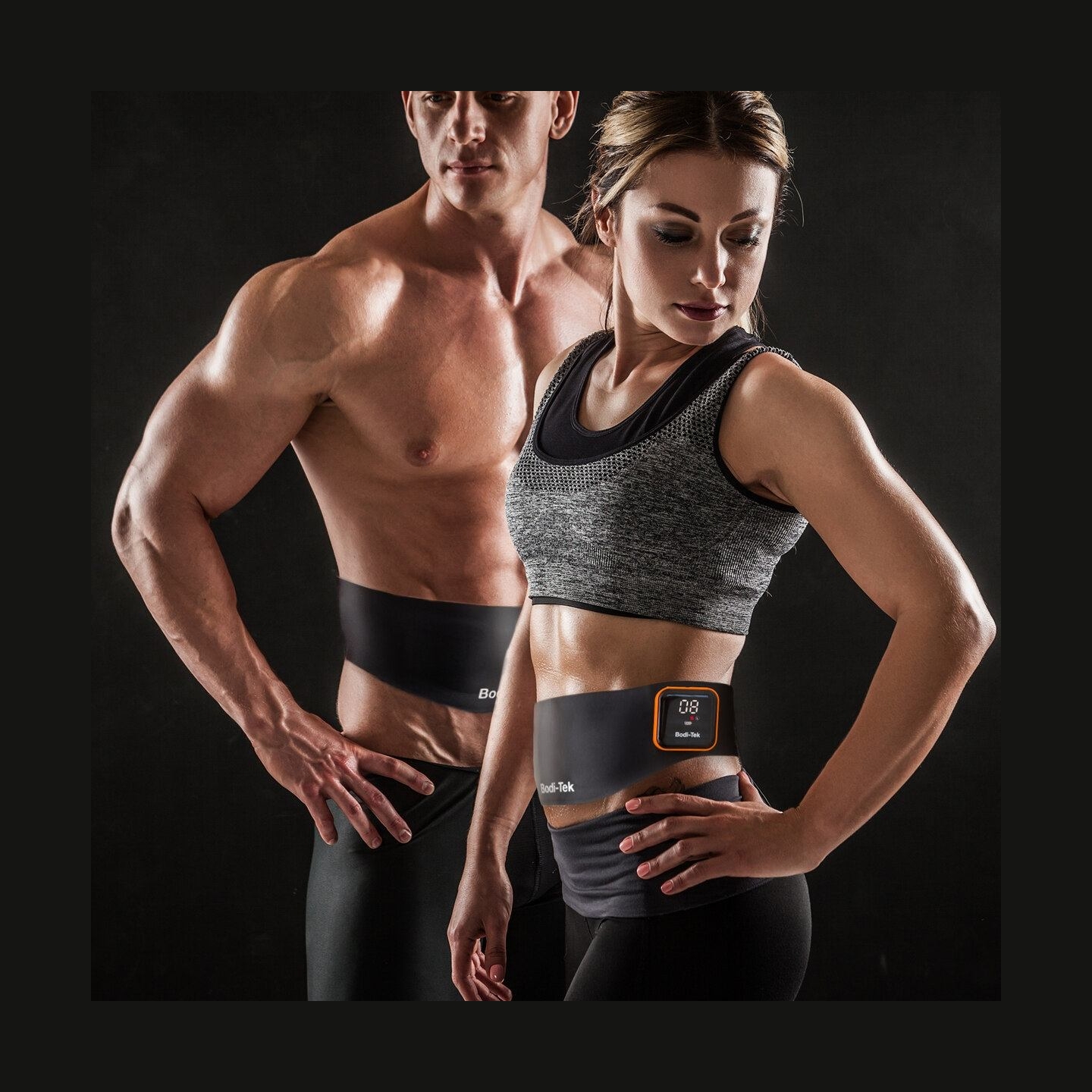 Bodi-Tek Ab & Back Muscle Strengthener With Heat, Black/Orange