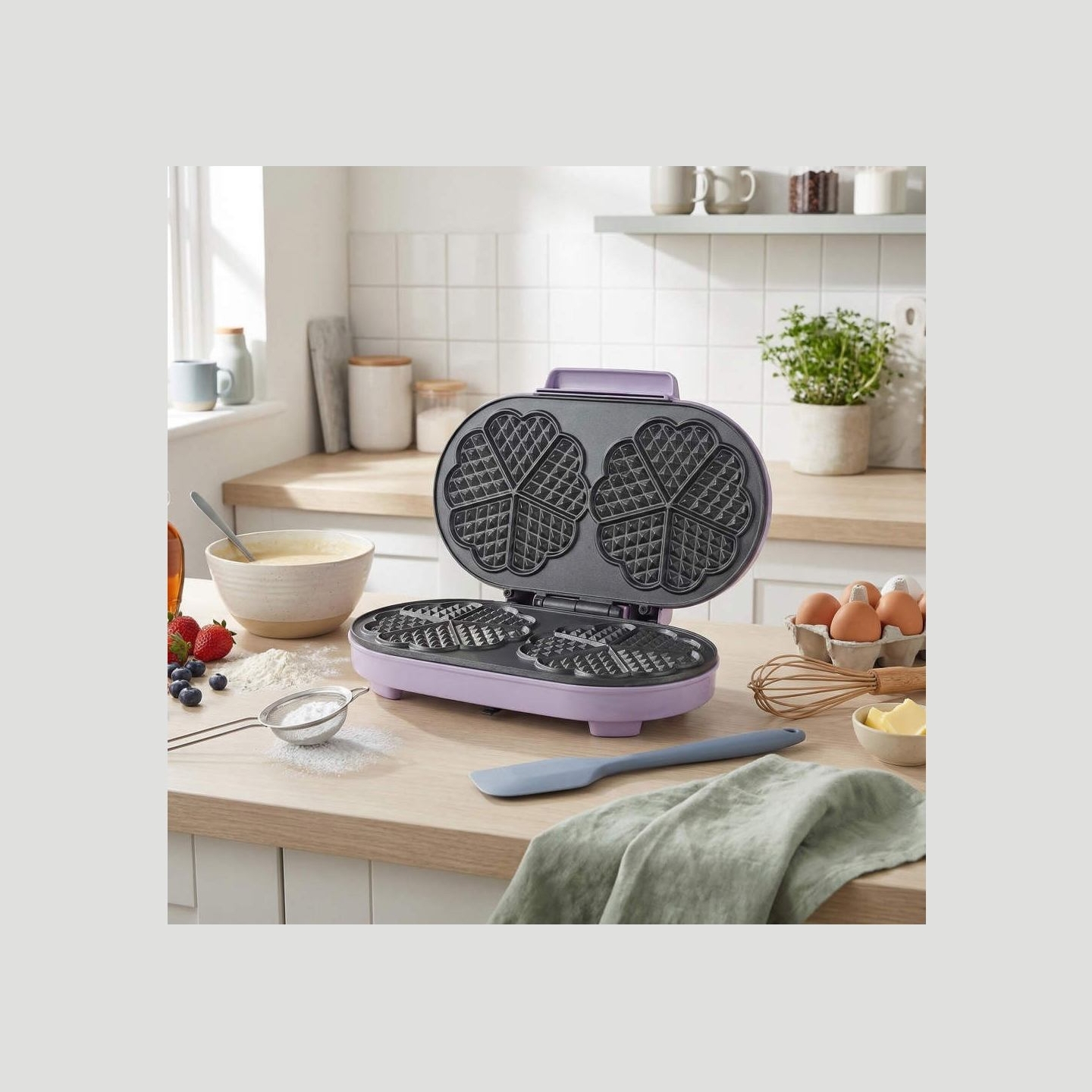 Giles & Posner EK6700GSPPVDE Double Heart Waffle Maker