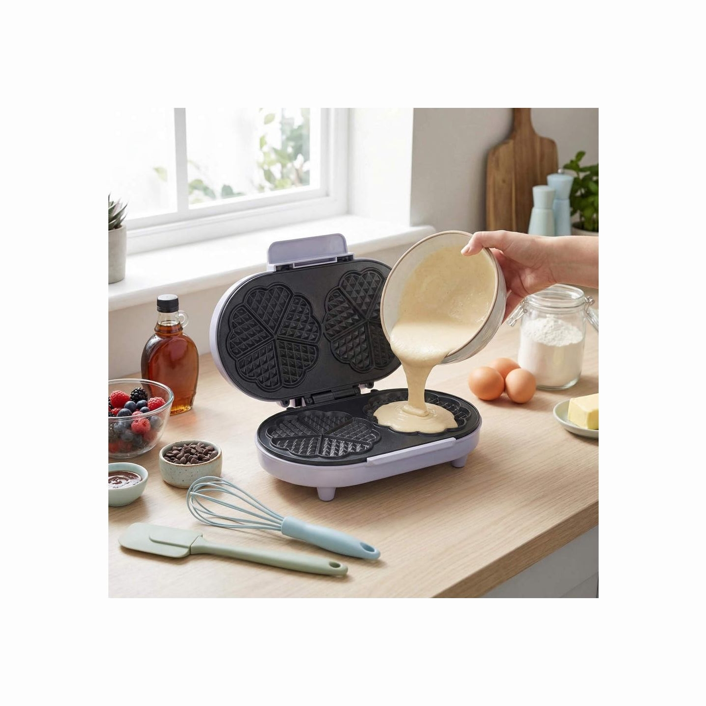 Giles & Posner EK6700GSPPVDE Double Heart Waffle Maker
