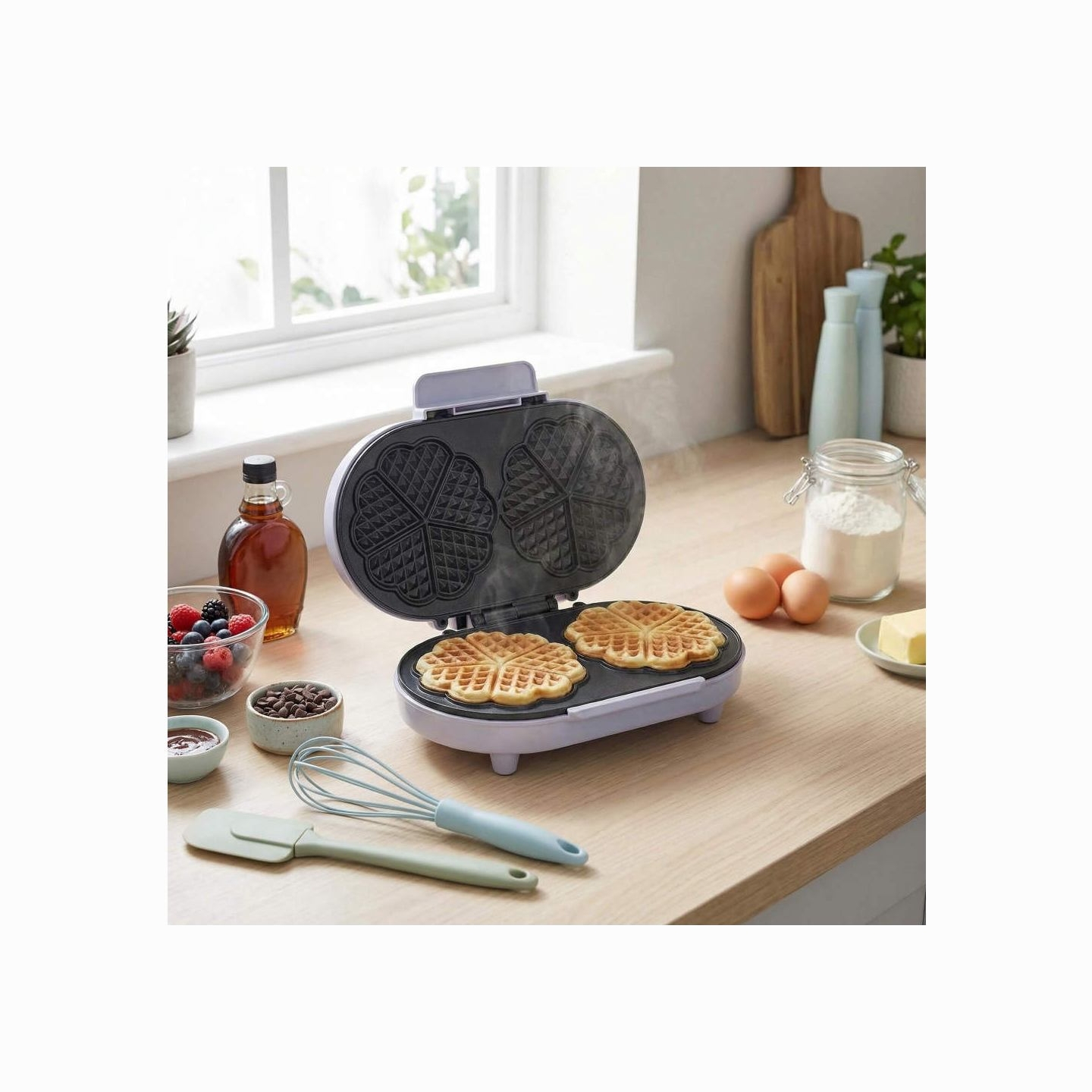 Giles & Posner EK6700GSPPVDE Double Heart Waffle Maker