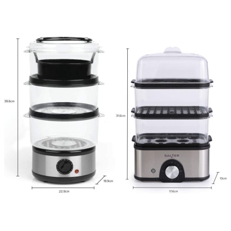 Salter EK5885VDE Compact 3-Tier Steamer