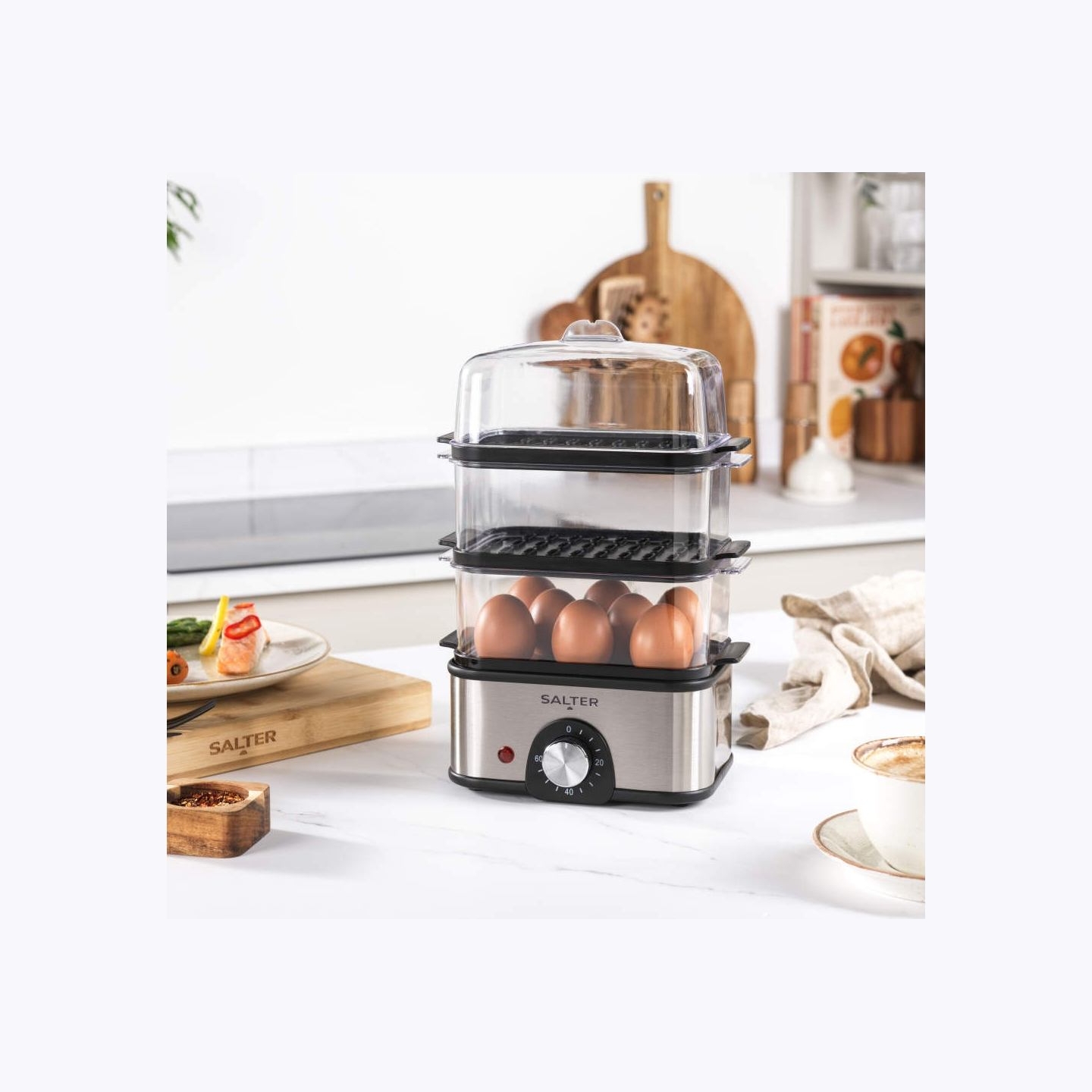 Salter EK5885VDE Compact 3-Tier Steamer