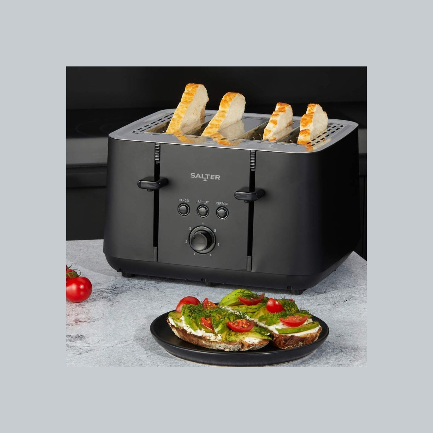 Salter EK5565MBLKFVDE Kuro 4-Slice Toaster
