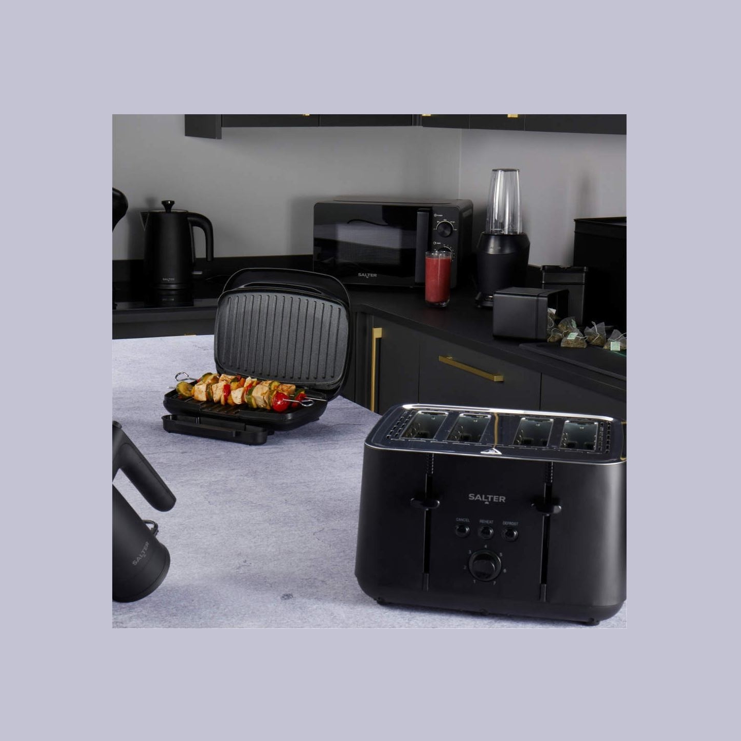 Salter EK5565MBLKFVDE Kuro 4-Slice Toaster