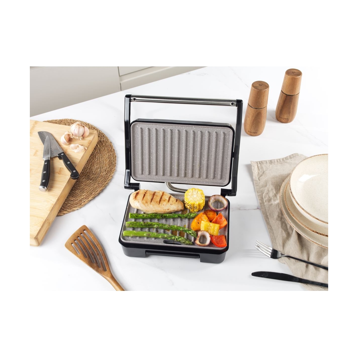 Salter EK2009FVDE Marblestone Health Grill & Panini Maker