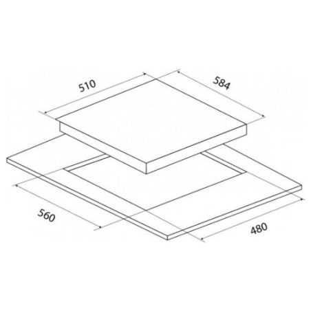 MPM -60-GMH-19 Gas Hob glass