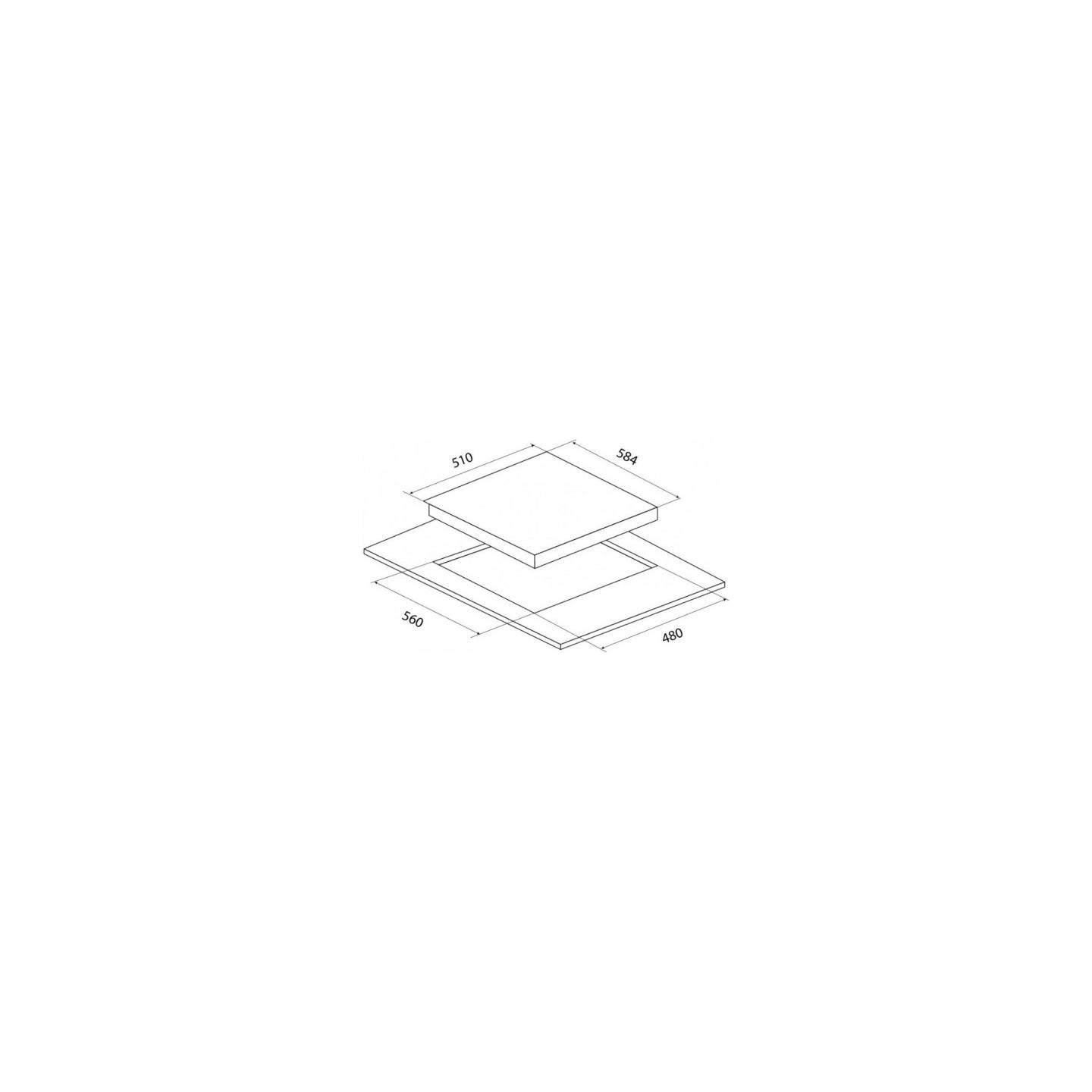 MPM -60-GMH-19 Gas Hob glass