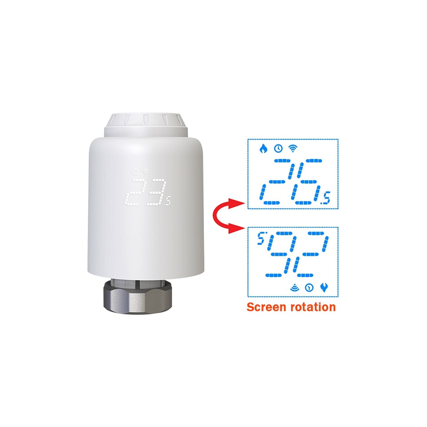Tellur Smart WiFi Thermostatic Radiator Valve RVSH1 LED white