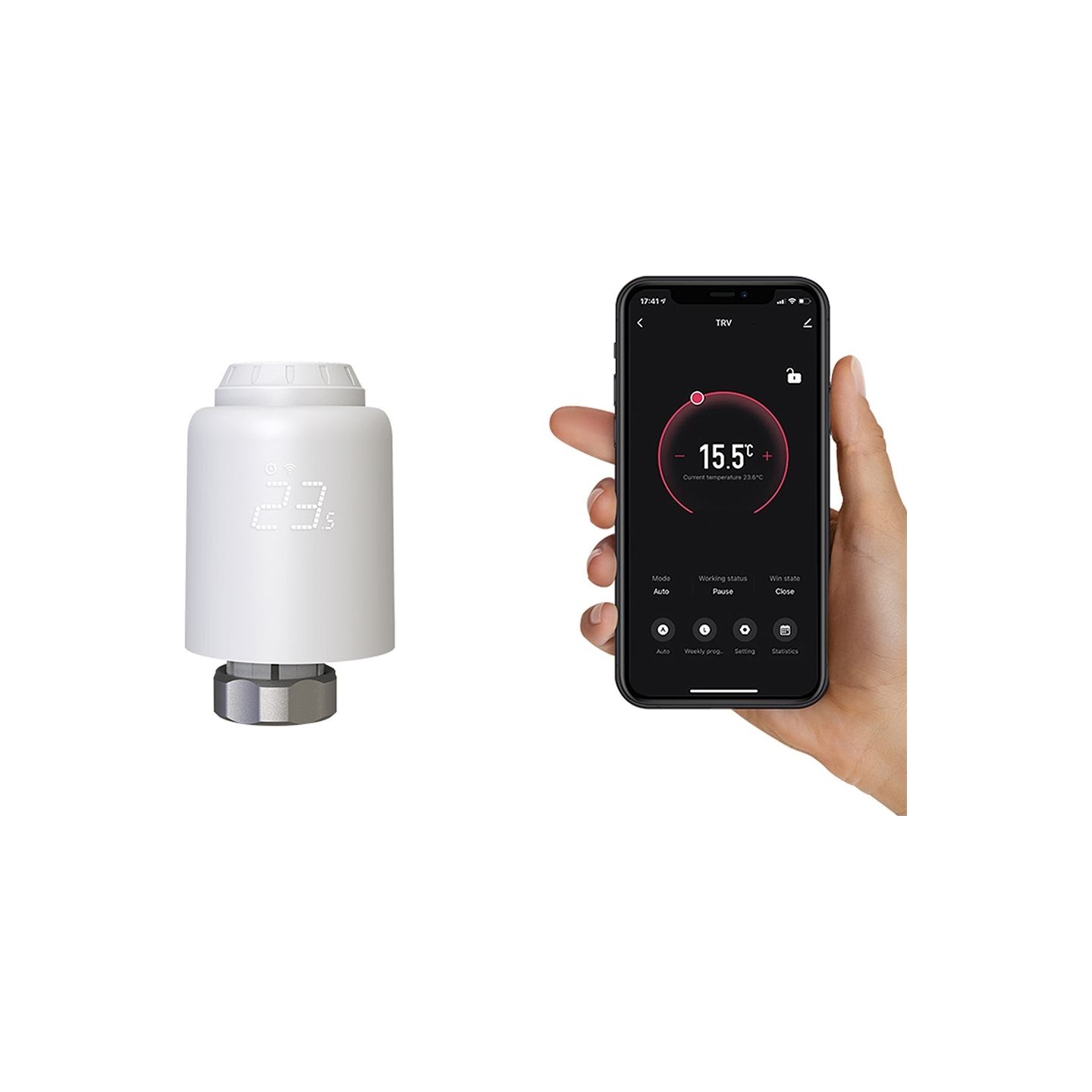 Tellur Smart WiFi Thermostatic Radiator Valve RVSH1 LED white