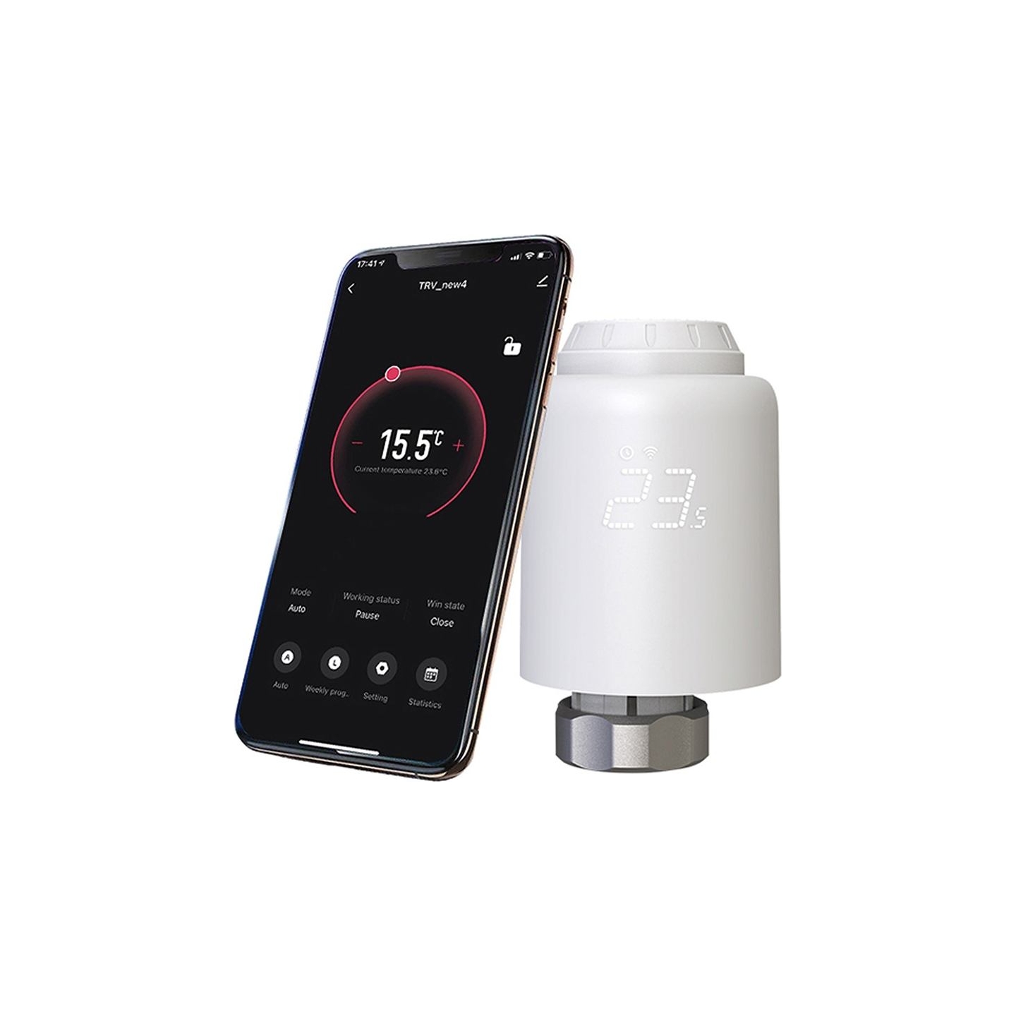 Tellur Smart WiFi Thermostatic Radiator Valve RVSH1 LED white