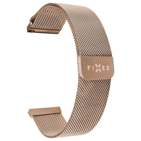 Fixed | Mesh Strap with Quick Release 20mm for Smartwatch | Rose gold