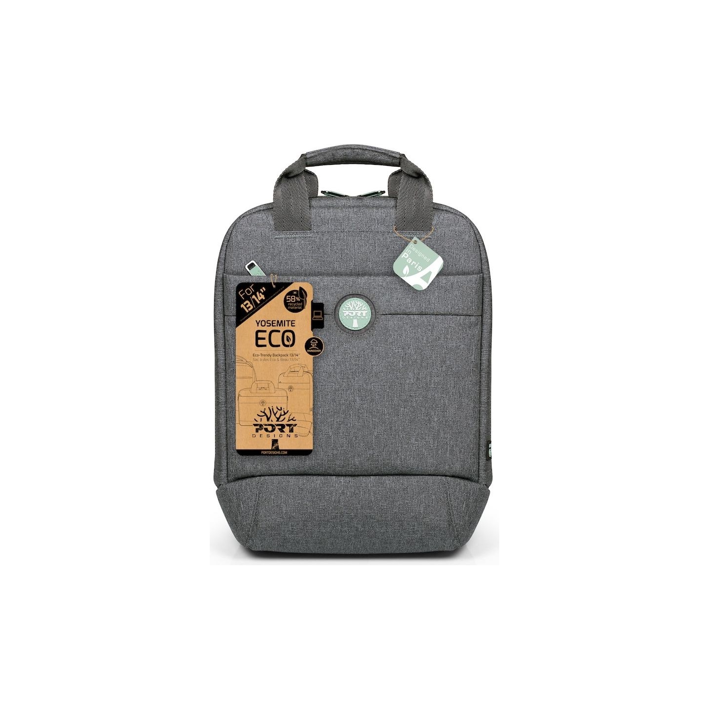 Port Designs | Laptop Backpack | YOSEMITE Eco | Backpack | Shoulder strap | Grey