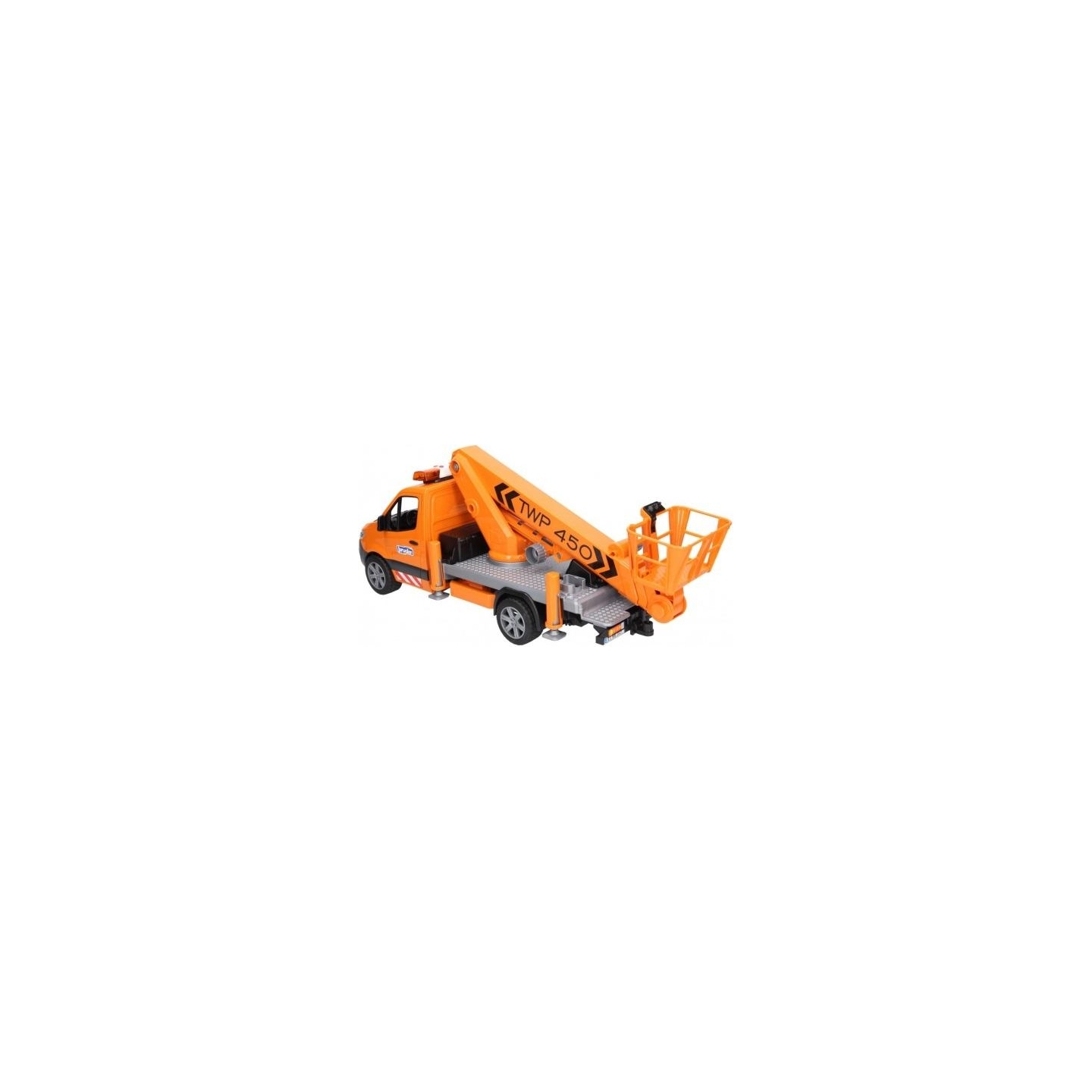 Bruder A Mercedes Benz Sprinter vehicle with a basket lift