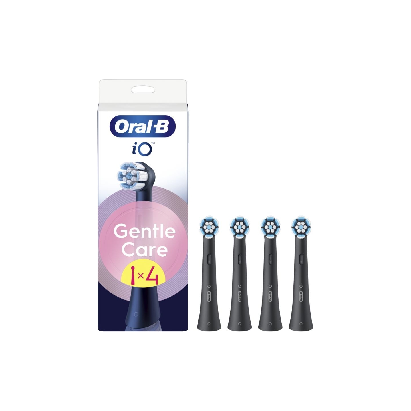 Oral-B | Replaceable toothbrush heads | iO GentleCare | Heads | For adults | Number of brush heads included 4 | Black